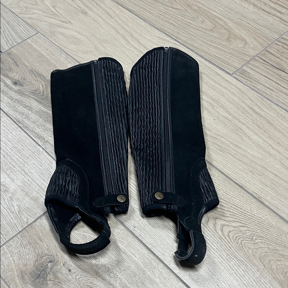 Black Equestrian Riding Half Chaps